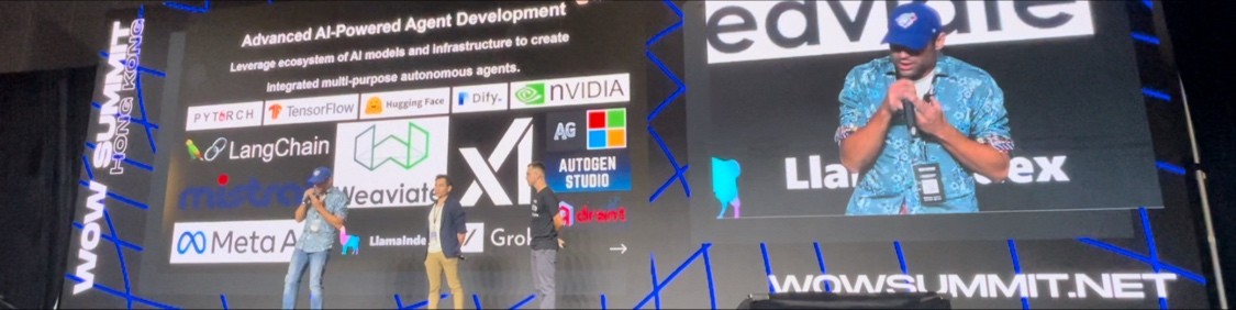 Ben Gervais speaking at WOW Summit Hong Kong on Advanced AI-Powered Agent Development